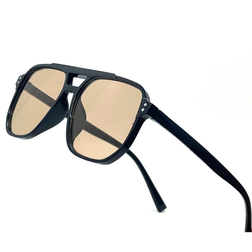 Womens Oversized Aviator Sunglasses Black Flat Top Luxury Retro UV400 Lentes New